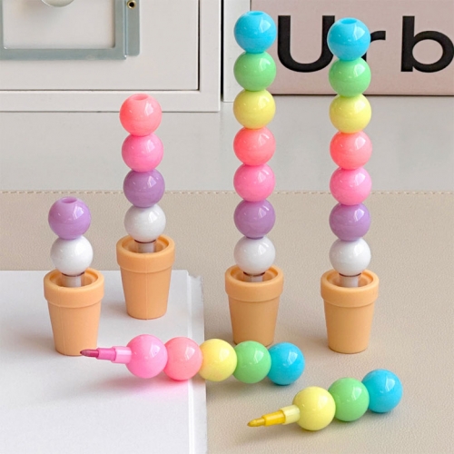 화분 7색 구슬 블럭 색연필