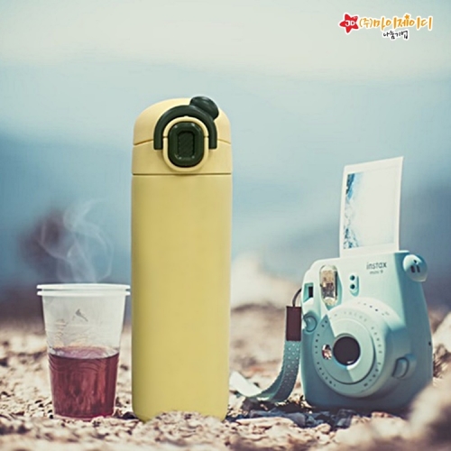4월7일 예약출고] 귀여운 미니몽 보온 보냉 이중 진공 원터치 잠금 텀블러 물병 무지420ml (2색/디자인선택)