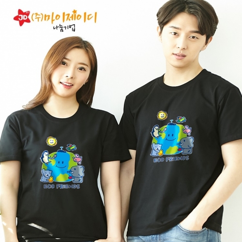 국산 순면 아트 티셔츠 면티 반팔 환경유니버스 아트 디자인 에코프랜즈(9색)