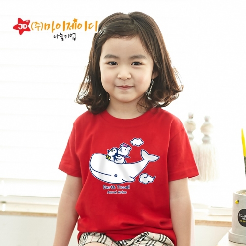 국산 순면 아트 티셔츠 면티 반팔 환경유니버스 아트 디자인 하늘고래 항공사(9색)