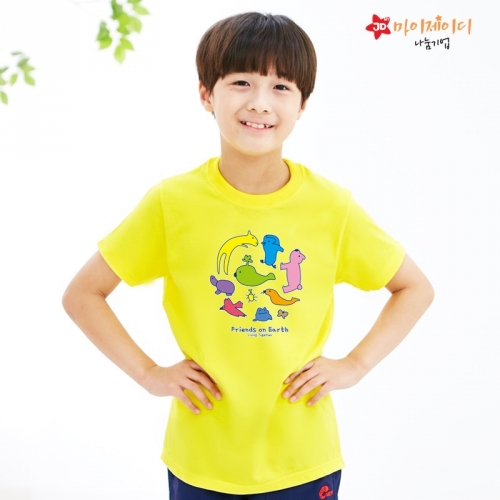 국산 순면 아트 티셔츠 면티 반팔 환경유니버스 아트 디자인 플래닛 프렌즈(9색)