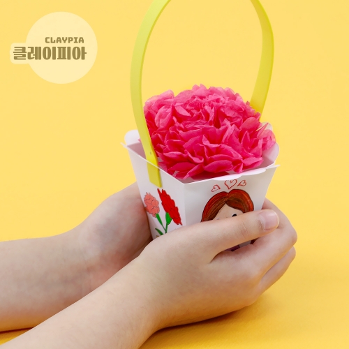 종이 카네이션 바구니
