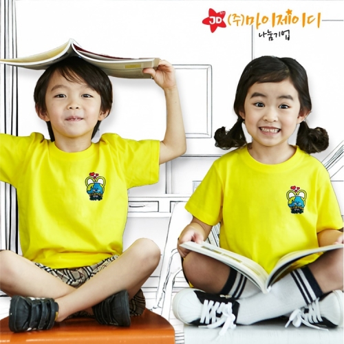 국산 순면 아트 티셔츠 면티 반팔 환경유니버스 고급와펜자수 러브플래닛(9색)