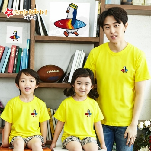 국산 순면 아트 티셔츠 면티 반팔 환경유니버스 고급와펜자수 서핑펭귄(9색)