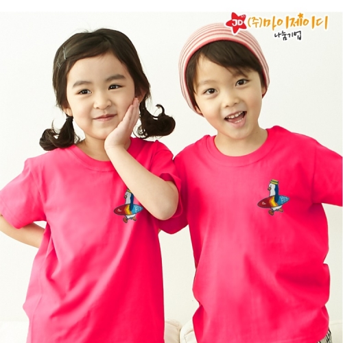 국산 순면 아트 티셔츠 면티 반팔 환경유니버스 고급와펜자수 서핑펭귄(9색)