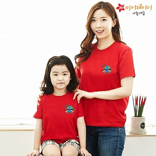 국산 순면 아트 티셔츠 면티 반팔 환경유니버스 아트 디자인 모두함께 지구사랑 심플(9색)