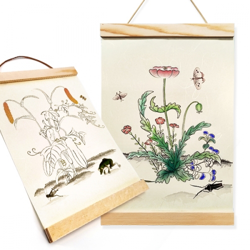 [탑키드] 전통 민화 초충도 우드 족자 만들기(다회용 액자)