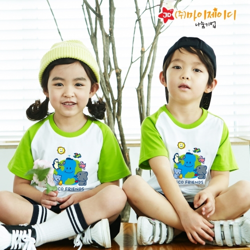 국산 순면 30수 나그랑 티셔츠 면티 반팔 야구티 _환경유니버스 에코프렌즈(아동성인)