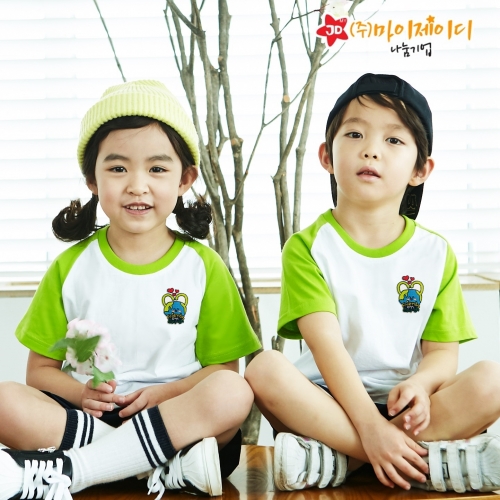 국산 순면 30수 나그랑 티셔츠 면티 반팔 야구티 _고급 와펜자수 러브플래닛(아동성인)