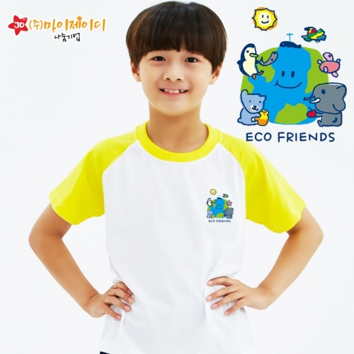 국산 순면 30수 나그랑 티셔츠 면티 반팔 야구티 _환경유니버스 에코프렌즈(심플)