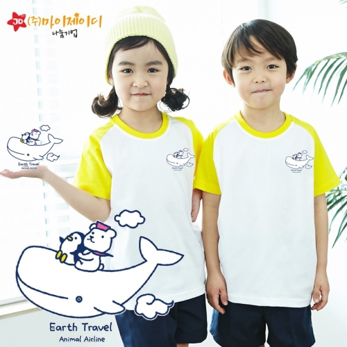 국산 순면 30수 나그랑 티셔츠 면티 반팔 야구티 _하늘고래항공사(심플)