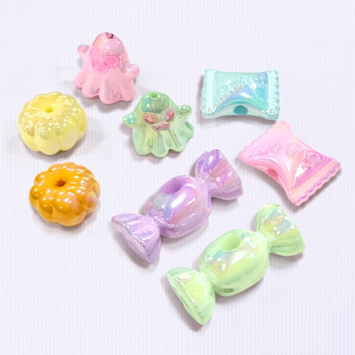 [탑키드] UV 파스텔 호박 캔디 유령 비즈