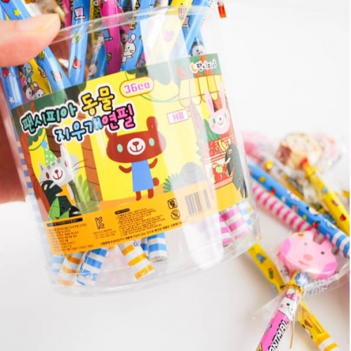 동물 지우개 연필 36개 1세트