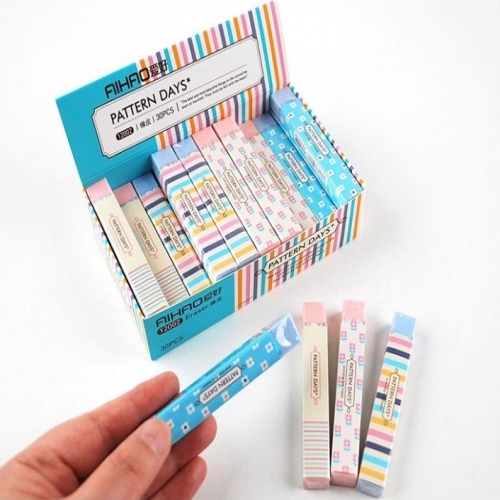 파스텔 직사각 칼라 지우개 30개 1세트