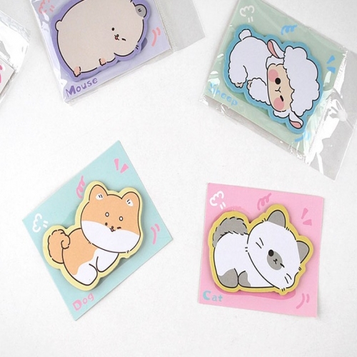누운 애니멀 점착 메모지 16개 1세트