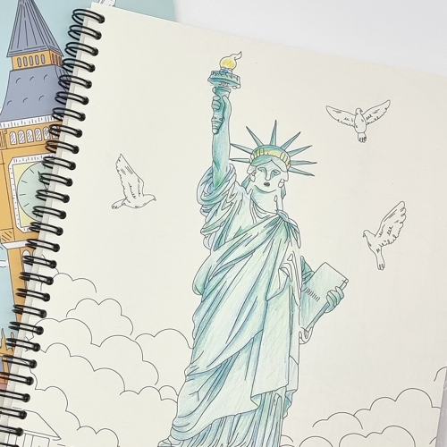 풍경 랜드마크 컬러드로잉북 (2개)