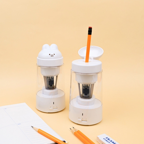 [오아트] 자동 상승 연필깎이 화이트래빗(선물추천/C타입 충전식/KC, 배터리 인증)