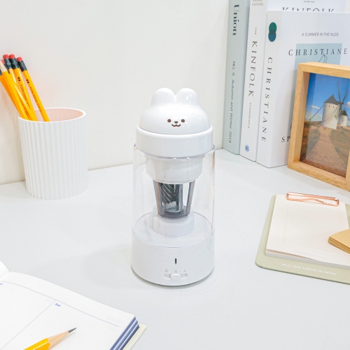 [오아트] 자동 상승 연필깎이 화이트래빗(선물추천/C타입 충전식/KC, 배터리 인증)