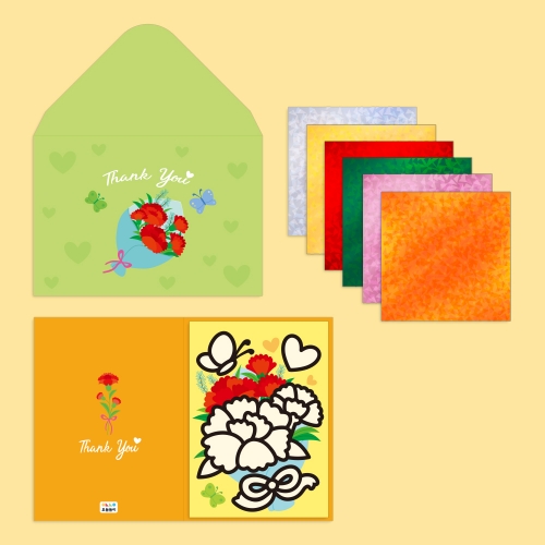 [오늘놀이] 반짝반짝 카네이션 포일아트 카드 만들기(어버이날/카드 봉투 포함/KC인증)