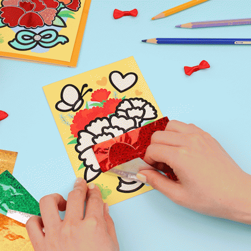 [오늘놀이] 반짝반짝 카네이션 포일아트 카드 만들기(어버이날/카드 봉투 포함/KC인증)