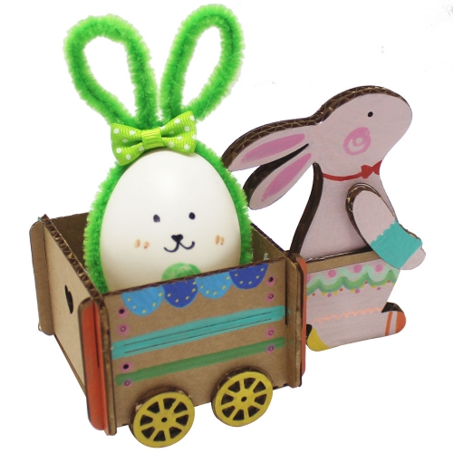 우든페이퍼 토끼 수레 계란 꾸미기