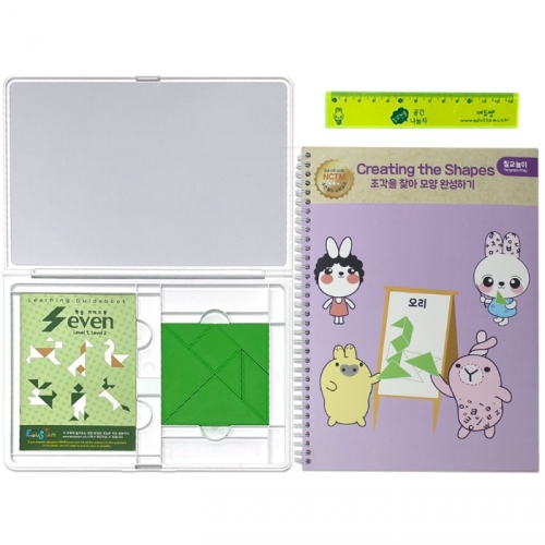 에듀쌤 창의 자석 칠교놀이 세트 조각을 찾아 모양 완성하기