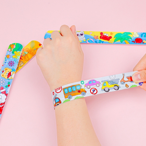 [오늘놀이] 그리기 요술팔찌(무지/주제별 스티커/컬러링 도안 8종 택1/KC인증)