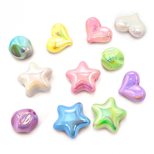 [탑키드] UV 파스텔 하트 별 불규칙 원형 비즈