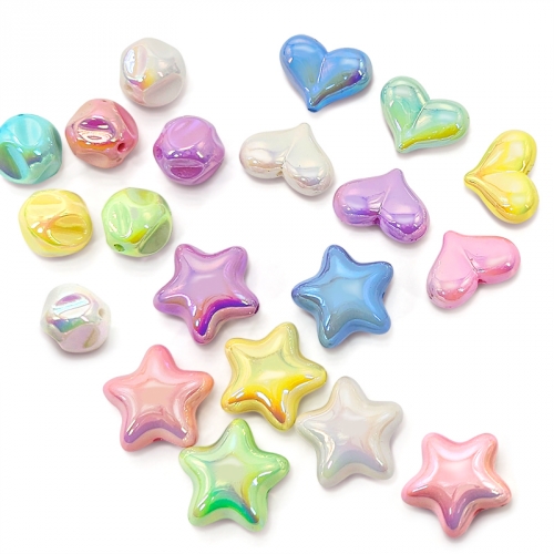 [탑키드] UV 파스텔 하트 별 불규칙 원형 비즈