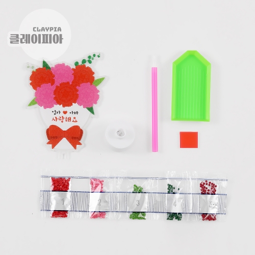 카네이션 꽃다발 보석십자수 무드등