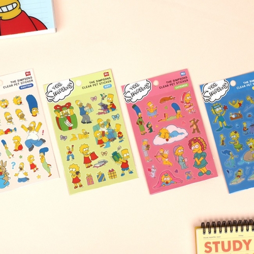 심슨 무광 PET 스티커 (4 option)