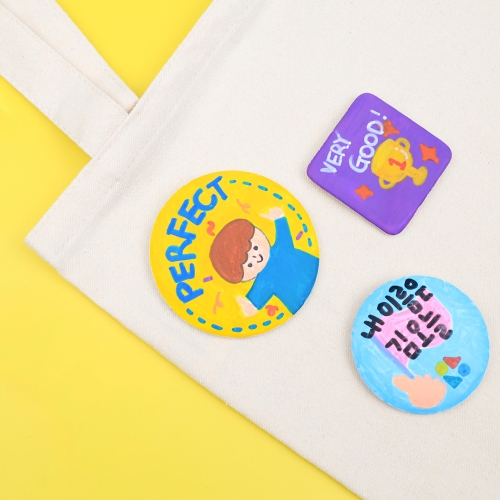 [오늘놀이] 그리기 뱃지(원형/사각/브로치/이름표/KC인증)