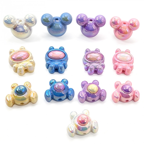 [탑키드] UV 파스텔 마우스 우주인 동글 로봇 비즈