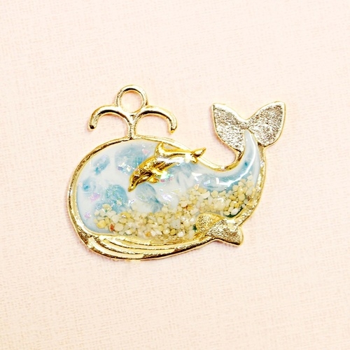 UV 레진 에폭시 공예 아트 만들기 꾸미기 키링 팬던트 고래모양 3종선택