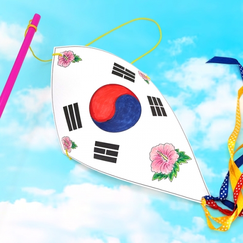 [탑키드] 전통놀이 태극기 막대기 연만들기