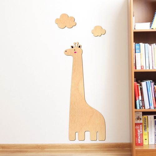 우드스티커 기린과구름 반제품