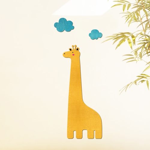 우드스티커 기린과구름 컬러완제품