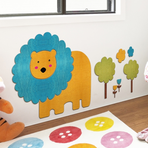 우드스티커 사자와숲 컬러완제품