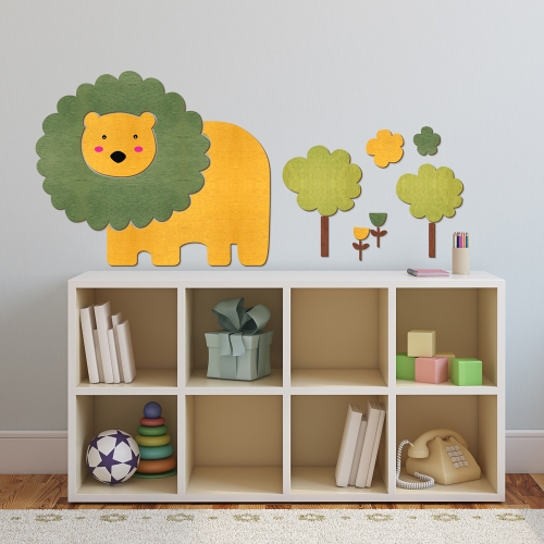 우드스티커 사자와숲 컬러완제품