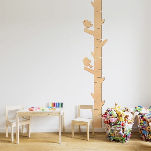 우드스티커 나무와새 반제품