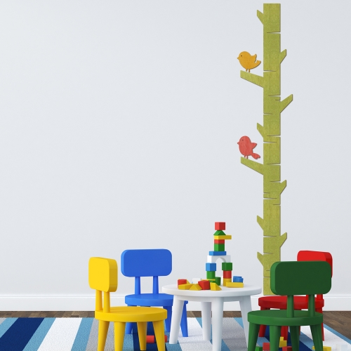 우드스티커 나무와새 컬러완제품