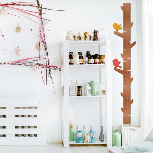 우드스티커 나무와새 컬러완제품