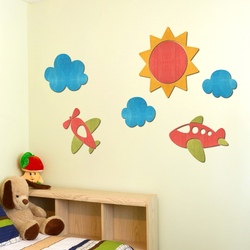 우드스티커 하늘 컬러완제품