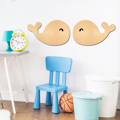 우드스티커 고래 반제품