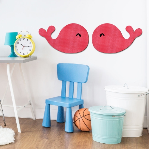 우드스티커 고래 컬러완제품