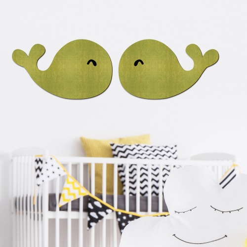 우드스티커 고래 컬러완제품