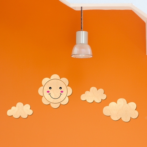 우드스티커 해와구름 반제품