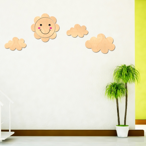 우드스티커 해와구름 반제품