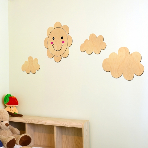 우드스티커 해와구름 반제품