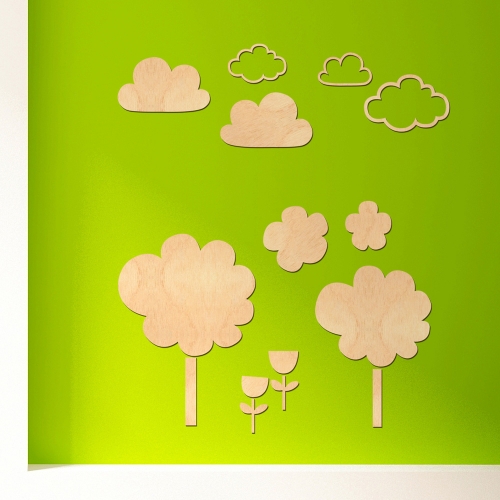 우드스티커 작은숲 반제품